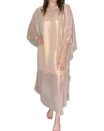 Adrienne Celine Dress In Nude Shimmer In Pink