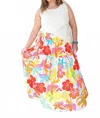 Adrienne Ellie Floral Tiered Maxi Skirt In Palm Spring