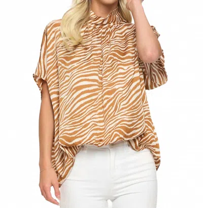 Adrienne High Neck Blouse In Zebra In Multi
