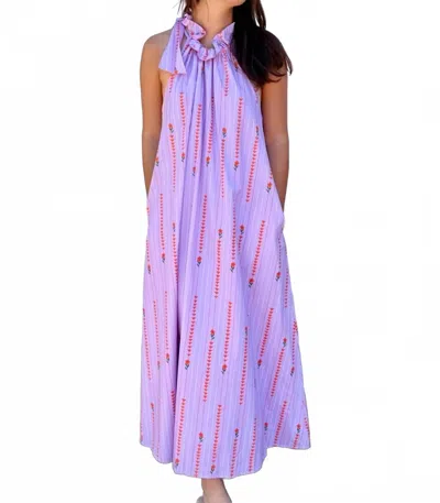 Adrienne Julia Fleur Path Dress In Multi In Blue