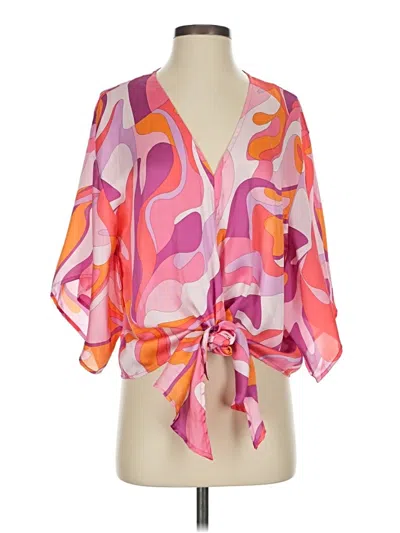 Pre-owned Adrienne Kimono In Pink
