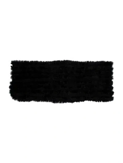 Pre-owned Adrienne Landau Acrylic Scarf In Black