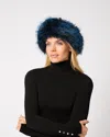 Adrienne Landau Alps Fox Faux Fur Headband In Blue