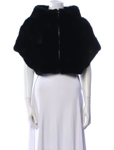 Pre-owned Adrienne Landau Angora Fur Jacket W/ Tags In Black