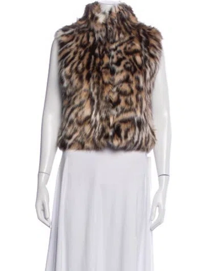 Pre-owned Adrienne Landau Animal Print Faux Fur Jacket W/ Tags In Black
