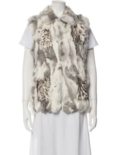 Pre-owned Adrienne Landau Animal Print Fur Jacket In Neutrals