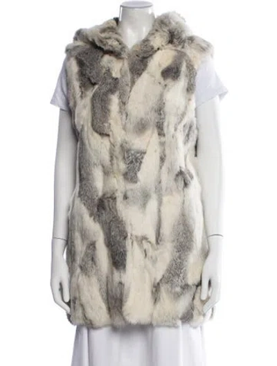 Pre-owned Adrienne Landau Animal Print Fur Jacket In Neutrals