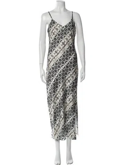 Pre-owned Adrienne Landau Animal Print Long Dress W/ Tags In Multi