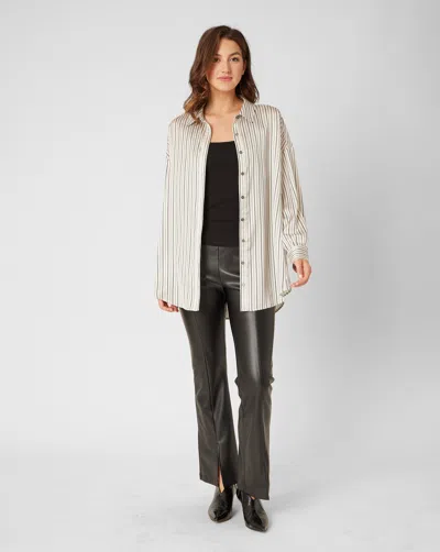 Adrienne Landau Aquamarine Stripe Blouse In Multi