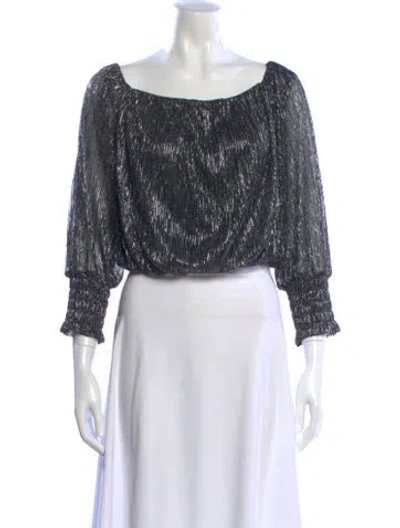 Pre-owned Adrienne Landau Bateau Neckline Three-quarter Sleeve Crop Top W/ Tags In Multi