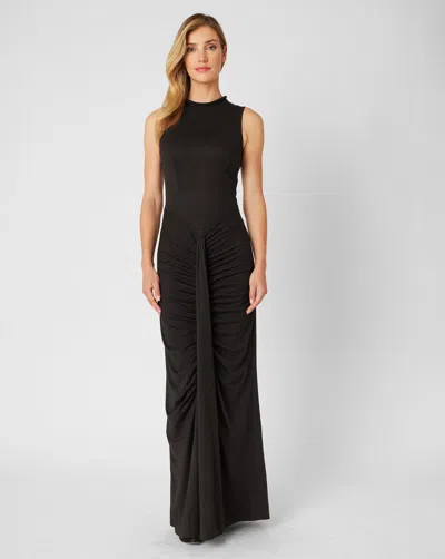 Adrienne Landau Beaded Collar Gown In Black