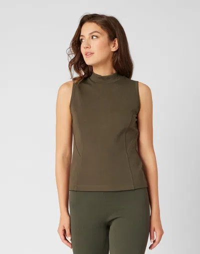 Adrienne Landau Brookite Mock Neck Tank In Green