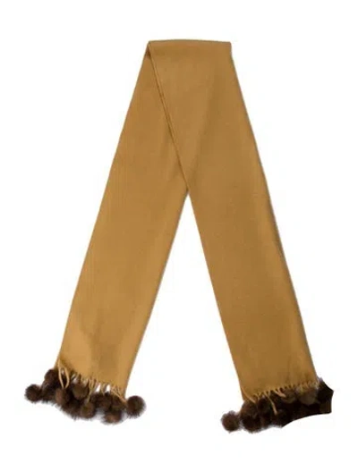 Pre-owned Adrienne Landau Cashmere Scarf In Neutral