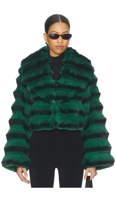 Adrienne Landau Chinchilla Jacket In Green
