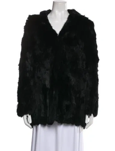 Pre-owned Adrienne Landau Coat In Black