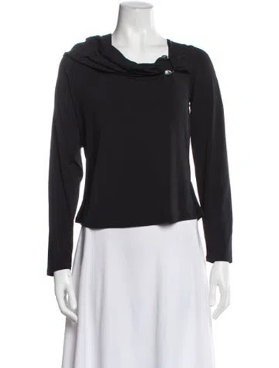 Pre-owned Adrienne Landau Cowl Neck Long Sleeve Top W/ Tags In Gray