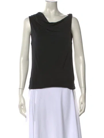 Pre-owned Adrienne Landau Cowl Neck Sleeveless Top W/ Tags In Black