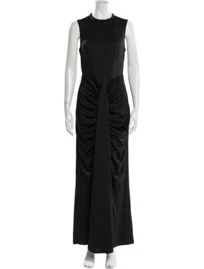 Pre-owned Adrienne Landau Crew Neck Long Dress W/ Tags In Black