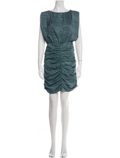 Pre-owned Adrienne Landau Crew Neck Mini Dress In White