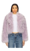 ADRIENNE LANDAU CROPPED MONGOLIAN JACKET