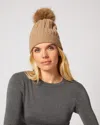 Adrienne Landau Crystal & Faux Fur Pom-pom Beanie In Brown