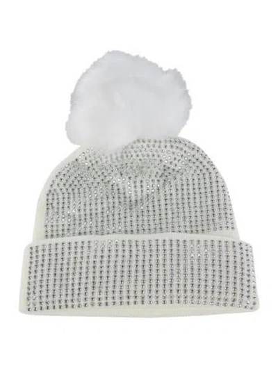 Pre-owned Adrienne Landau Crystal Embellished Beanie W/tags In Multi