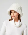Adrienne Landau Curly Sherpa Bucket Hat In White