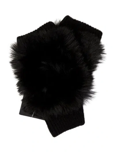 Pre-owned Adrienne Landau Cut Out Finger Gloves  W/tags In Black