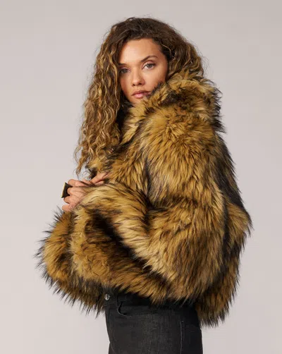 Adrienne Landau Cutaway Fox Faux Fur Jacket In Multi