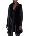Adrienne Landau Dana Faux Fur Long Vest In Black