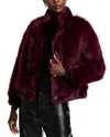 Adrienne Landau Devon Faux Fur Jacket In Fig