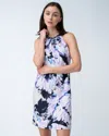Adrienne Landau Dress Women's Purple Floral Halter Neck Sleeveless Fts1054 In Multi
