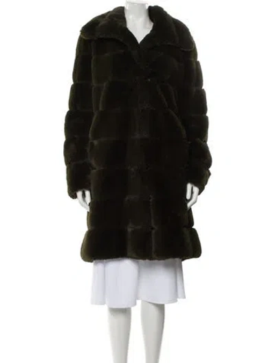 Pre-owned Adrienne Landau Faux Fur Coat In Brown