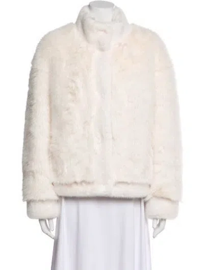 Pre-owned Adrienne Landau Faux Fur Faux Fur Coat W/ Tags In Neutral