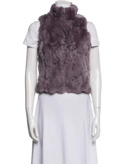Pre-owned Adrienne Landau Faux Fur Fur Jacket In Purple
