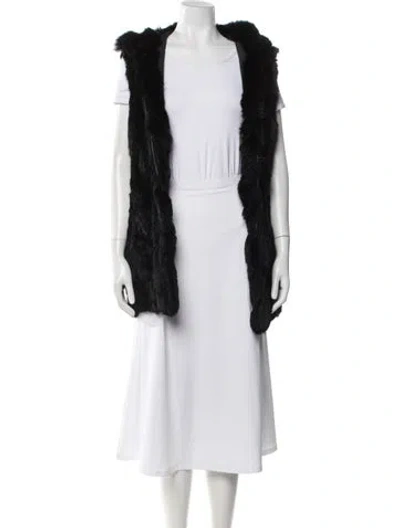 Pre-owned Adrienne Landau Faux Fur Jacket In Black