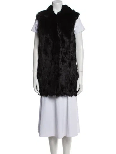 Pre-owned Adrienne Landau Faux Fur Jacket In Black