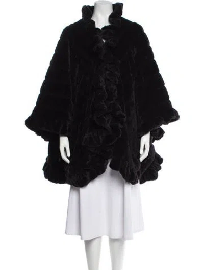 Pre-owned Adrienne Landau Faux Fur Jacket In Black