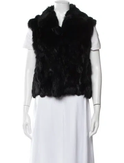 Pre-owned Adrienne Landau Faux Fur Jacket In Black
