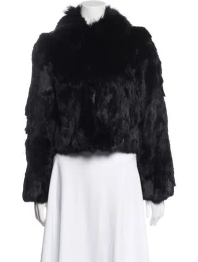 Pre-owned Adrienne Landau Faux Fur Jacket In Black