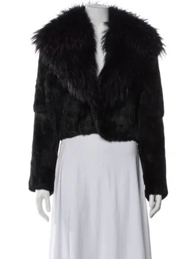 Pre-owned Adrienne Landau Faux Fur Jacket In Black