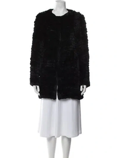 Pre-owned Adrienne Landau Faux Fur Jacket In Black