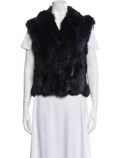 Pre-owned Adrienne Landau Faux Fur Jacket In Blue