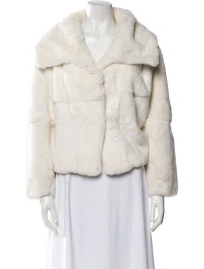 Pre-owned Adrienne Landau Faux Fur Jacket In Neutral