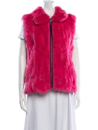 Pre-owned Adrienne Landau Faux Fur Jacket In Pink