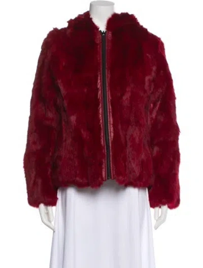 Pre-owned Adrienne Landau Faux Fur Jacket W/ Tags In Red