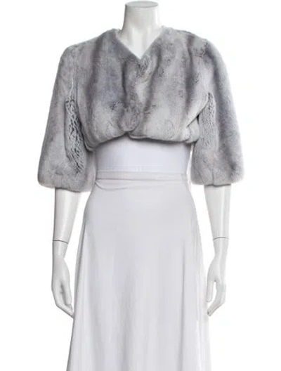 Pre-owned Adrienne Landau Faux Fur Jacket In White