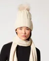 Adrienne Landau Faux Fur Pom-pom Hat In White