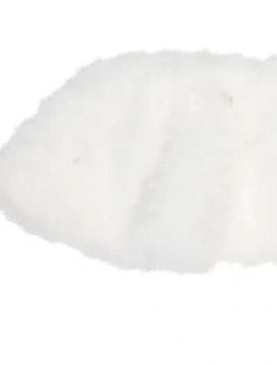 Pre-owned Adrienne Landau Faux Fur Shawl In White