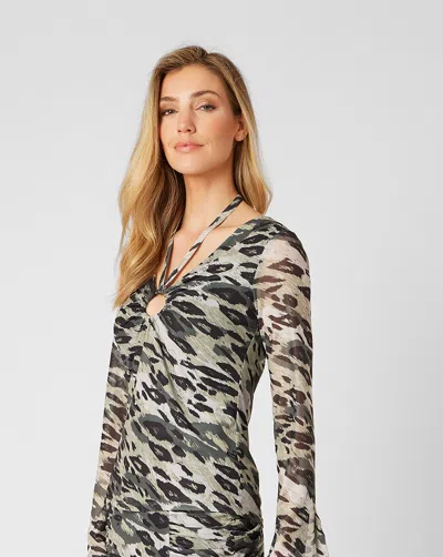 Adrienne Landau Feldspar Cut-out Top In White